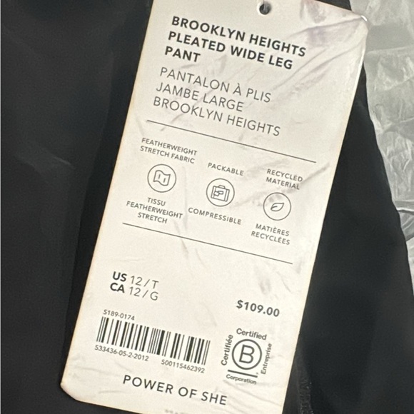 Athleta Brooklyn Heights High rise Pleated Wide Leg Pant // Black - Picture 8 of 16